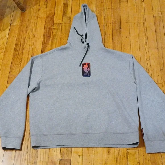 NBA Logo Hugo Boss Court Tri-Blend Pullover Hoodie - Heathered Gray NWOT - Picture 2 of 6